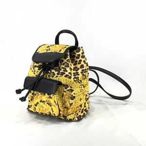 Auth Gianni Versace Leopard Print Mini Backpack S22771/20N - Picture 1 of 24