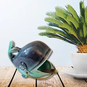 Vintage 1970's Ceramic Japan Whale Ashtray - Foto 1 di 2