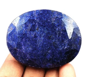 Piedra preciosa suelta de corte ovalado de zafiro azul de 730 quilates 100 % natural MKM - Imagen 1 de 10