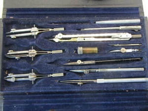 Vintage Swan Pencil Engineering Drafting Compass Set,11 Piece, #213HM, Germany - Picture 1 of 11