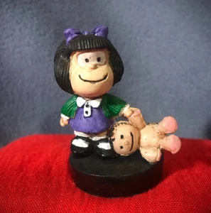 MAFALDA WITH DOLL Hand-painted art miniature from QUINO ´S COMIC ARGENTINA ART - Picture 1 of 24