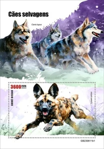 Guinea Bissau - Perros salvajes africanos 2023 - Hoja de recuerdo de sello - GB230611b1 - Imagen 1 de 1