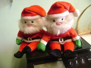 SET OF 2- 1998 TY SANTA ORIGIONAL BEANIE BABIES- STYLE 4203 CHRISTMAS - Picture 1 of 9