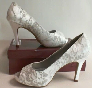 NEW: Dyeable Bridal/Evening Shoes Heels - Winter White - US 8.5 B - UK 6.5 #5A57 - Picture 1 of 7