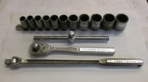 =v= Enchufes/barra rompedora Craftsman 13 piezas 1/2 puerta 12 P / trinquete/barra en T deslizante =v= - Imagen 1 de 10