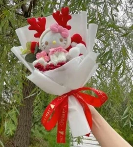 SANRIO HELLO KITTY PLUSH BOUQUET FLOWER MY MELODY CHRISTMAS GIFT DECOR PARTY  - Picture 1 of 3