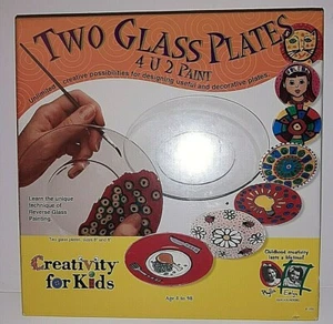 Creatividad para Niños Artes y Oficios Dos Placas de Vidrio 4 U 2 Pintura Totalmente Nuevo Sellado - Imagen 1 de 2