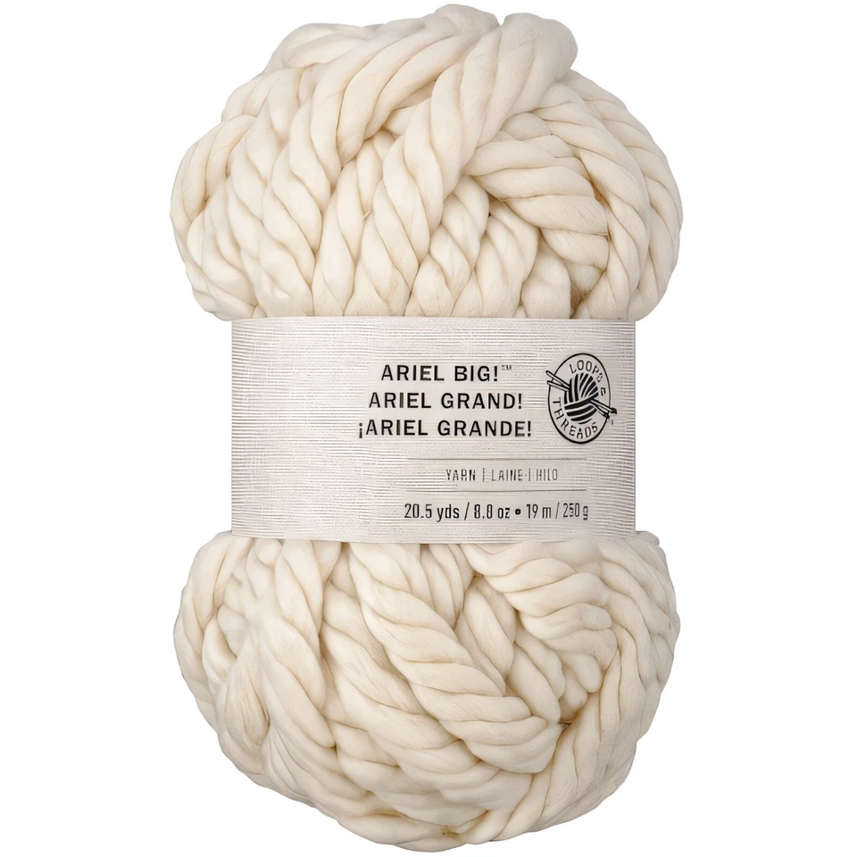 Ariel Big Yarn by Loops & Threads in Cream | 20.5 Yds | 8.8 Oz | 19 m | 250 g - Image 1 of 1