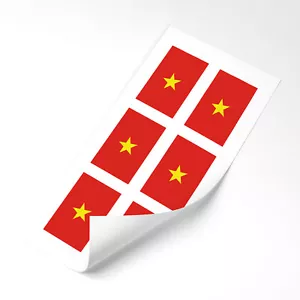 Vietnam Flagge Aufkleber x6 25 mm Auto Motorrad Helm Vinyl vietnamesische Flagge - Bild 1 von 1