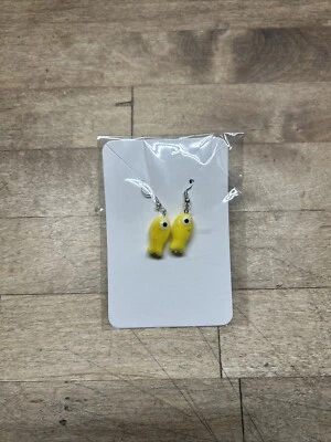 Dangle Earrings Ceramic Fish Yellow Handmade Gift Handmade - Image 1 of 2