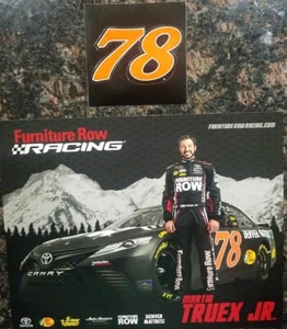 2017 MARTIN TRUEX JR. #78 FURNITURE ROW RACING NASCAR POSTCARD AND STICKER *NEW* - Picture 1 of 3