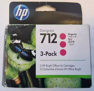HP 3ED78A 712 Cartouches d'encre Magenta 3x29ml Designjet T210 T630 12/2022 - Photo 1/2