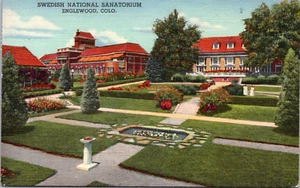ENGLEWOOD, COLORADO - SWEDISH NATIONAL SANATORIUM - 1962 CURTEICH LINEN POSTCARD - Picture 1 of 2