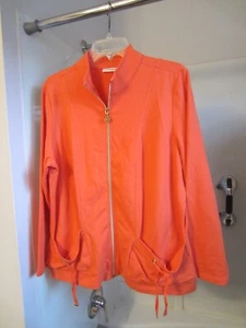 NWOT women's long sleeve sweatshirt Susan Graver Size L orange color - Picture 1 of 15