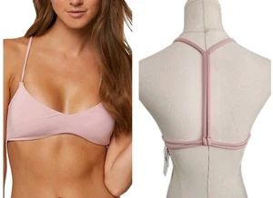 Top de natación de bikini con correa en T sólidos de agua salada O'Neill talla S pequeño rosa rubor nuevo con etiquetas $36 - Imagen 1 de 8