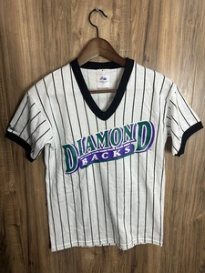 Vintage Arizona Diamondbacks Majestic Nadelstreifen Baseball Trikot T-Shirt Jugend Large - Bild 1 von 6