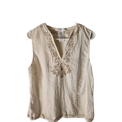 Camisa Josephine Chaus Sport feminina de linho sem mangas tamanho 16 - Imagem 1 de 4