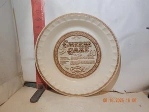 Vintage 1983 Royal China Ceramic Country Harvest Cheese Cake Recipe Pie Plate - Picture 1 of 2