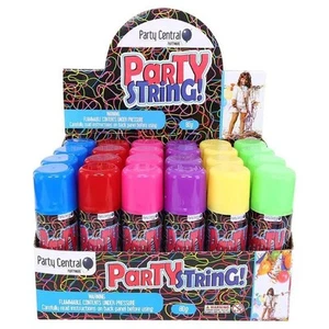 Party String 24pk Crazy String 6 Assorted Colours Silly Spray Party Celebration - Picture 1 of 7