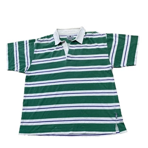 Generra Vintage Polo Shirt Men L Green Purple White Chunky Striped Boxy Grunge - Picture 1 of 24