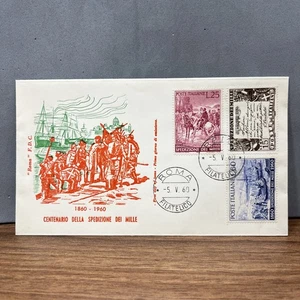 BUSTA PRIMO GIORNO FDC CENTENARIO DELLA SPEDIZIONE DEI MILLE 1860-1960 - Picture 1 of 2