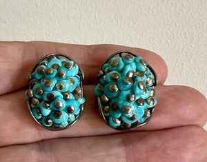 Aretes vintage DTR Jay King turquesa con astillas de plata .925 #A-1 - Imagen 1 de 5
