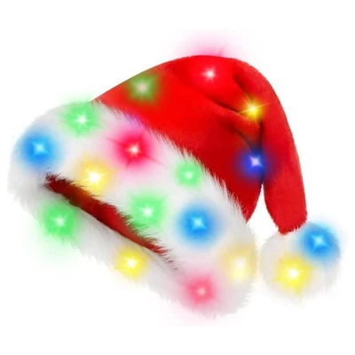 Sombrero de Papá Noel Sombrero de Navidad Sombrero de Papá Noel Adultos De Lujo Peluche Año Nuevo. Foto 1 de 4