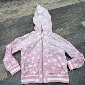 Rockets Of Awesome Jacket Pink Palm Tree Print Size 5 Girls - Picture 1 of 3