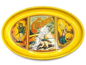 Vintage 1979 CIRQUE Metal Circus Tray PENTRON INDUSTRIES Freak Show - Picture 1 of 2