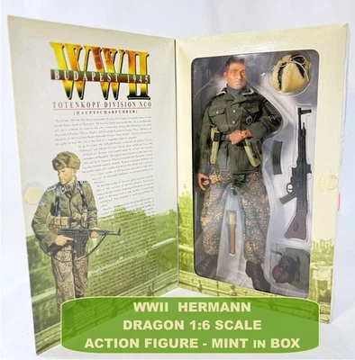 Dragon 1:6 WWII Hermann Budapest 1945 Totenkopf SS NCO Figure MIB 70015 - Image 1 of 4
