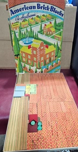 HALSAM AMERICAN BRICK BLOCKS INTERLOCKING BUILDING SET  1940s ,BOX VTG - Picture 1 of 16