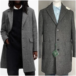 Brooks Brothers Men Gray Plaid Wool Double Face Overcoat Jacket Coat Sz 40S New - Picture 1 of 6