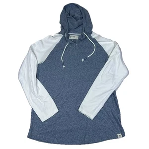 Free Planet Men's Medium Pullover Hoodie – White & Blue, Long Sleeve Henley - Picture 1 of 8