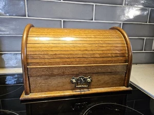 antike viktorianische Tischplatte Roll Schreibwaren Box mit Schublade - Bild 1 von 9