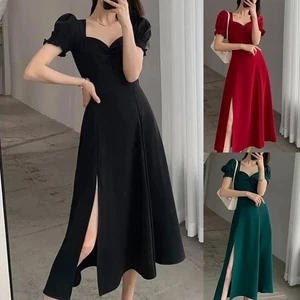 Trendiges Kleid mit Puffärmeln und schmeichelhafter hoher Taille für formelle - Picture 1 of 26