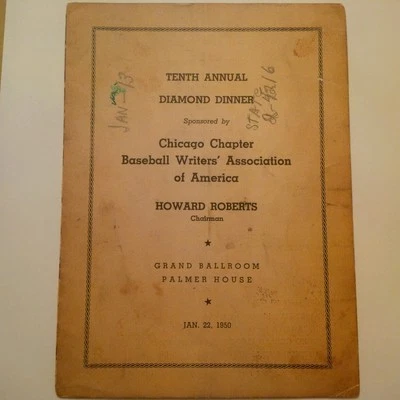 Chicago CUBS 1950 Signed Baseball Writers (13) AUTOS Dinner Menu PSA/DNA L@@K! - Image 1 of 4