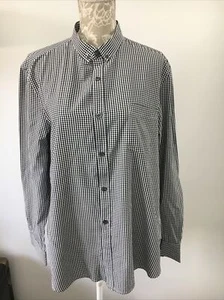 FRENCH CONNECTION Mens Black White Check Long Sleeve Cotton Blend Shirt XL - Picture 1 of 6
