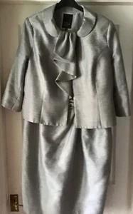 BETTY BARCLAY SILVER GREY DRESS & JACKET SUIT SIZE 18. IDEAL FOR A WEDDING - Picture 1 of 8
