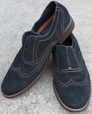 Ferro Aldo Mens Black Suede Leather Wingtip Oxford Dress Shoes Size 10 - Image 1 of 4