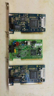 2x PCI Ethernet 100-BaseT + GVC F-1156IV/R9A PCI Conexant Dialup Modem Card - Image 1 of 4