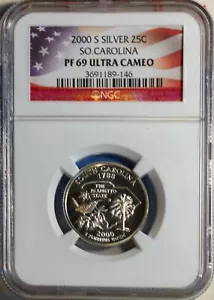 2000-S 25C Silver S Carolina State Quarter PF69UC NGC 3691189-146 + Bonus - Picture 1 of 2