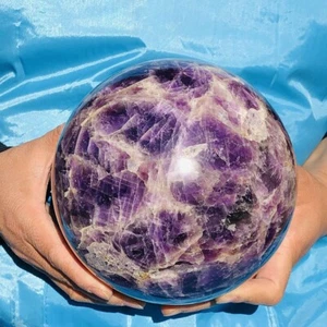 10.2LB Top Natural dreamy amethyst Quartz Sphere Quarzt Crystal Ball reiki heal - Picture 1 of 19