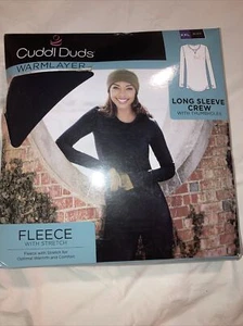 Cuddl Duds Warmlayer Long Sleeve Crew Top Shirt XXLarge Black Fleece W/Stretch - Picture 1 of 16