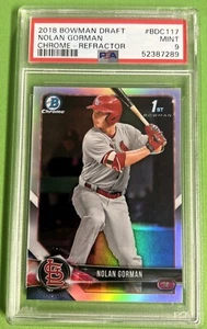 NOLAN GORMAN 2018 1st Bowman Chrome Draft REFRACTOR #BDC-117 PSA 9!RR1 - Picture 1 of 2