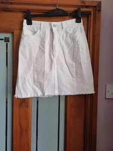 New Look Size 8 White Denim Skirt - Picture 1 of 5