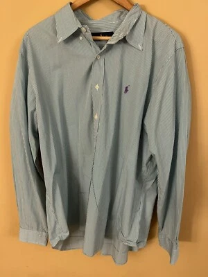Camisa de vestir Polo Ralph Lauren XXL para hombre azul a rayas Foto 1 de 4