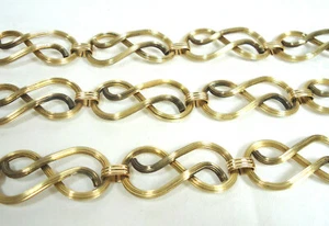 VTG Art Deco Large Link Sterling Necklace & Bracelet Set 1/20 12K GF 66.2 gr. - Picture 1 of 12