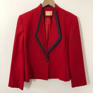 Blazer Pendleton Lana Virgen Mujer 12 Rojo Negocios Vintage - Imagen 1 de 13