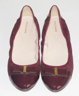 COLE HAAN~NUEVO SIN CAJA~$160.00~PATENTE CUERO PUNTERA *ELSIE BALLET II* ZAPATOS PLANOS~10.5 Foto 1 de 4