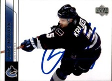 Lukas Krajicek Signed Autographed 06/07 Upper Deck card Vancouver Canucks